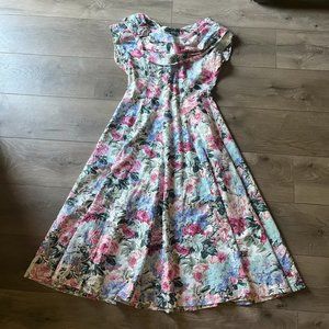 Vintage 80s Floral Cotton Dress